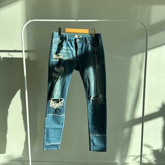 Topman Sterch Skinny Ripped Jeans - Picture 1 of 3